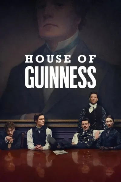 Claro. Aqui está uma descrição concisa da imagem do pôster do filme/série para uso em texto alternativo: Um pôster de filme mostrando cinco pessoas em trajes de época sentadas em uma mesa grande, com um retrato de um homem sobre elas. O clima é sombrio e misterioso.