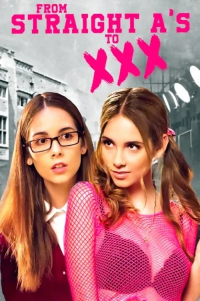 Duas jovens. Uma de óculos e uniforme; a outra, com top arrastão rosa e pigtails. Cenários: escola e estúdio.