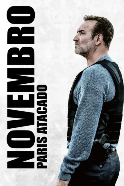 Pôster: Homem de meia-idade, com barba por fazer, colete tático e arma na cintura, olha intensamente para a esquerda. Fundo neutro.