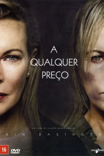 Pôster: Duas metades de um rosto feminino. Uma é elegante e maquiada, a outra tem olhos roxos e cabelo desalinhado. Clima sombrio.