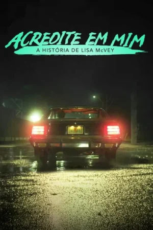 Carro escuro com luzes de freio acesas, visto por trás, em estrada molhada à noite. O asfalto reflete as luzes, criando um clima misterioso e sombrio.