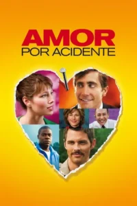 Pôster amarelo vibrante com um coração rasgado revelando 6 retratos de personagens diversos,muitos sorrindo. Um prego fixa o coração.