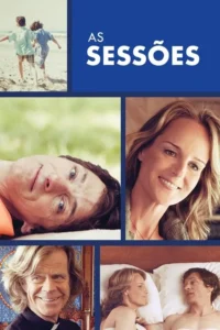 Collage: homem e mulher em várias cenas, incluindo a praia e na cama. Um padre sorridente e crianças na areia.