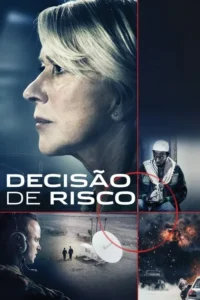 Pôster com mulher séria,homem pensativo,soldado. Imagens de satélite,explosões e perseguição. Clima tenso de vigilância e decisão.