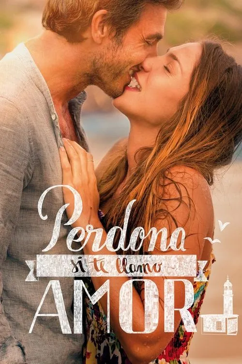 Desculpe Se Eu Te Chamar de Amor 1 Close-up de um casal se beijando apaixonadamente,iluminado por sol quente. O fundo desfocado sugere um cenário de praia ou costa. Clima romântico.