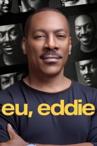 Um homem de bigode com olhar direto em camiseta escura. Ao fundo,colagem de fotos P&B dele,sorrindo e com outras expressões.