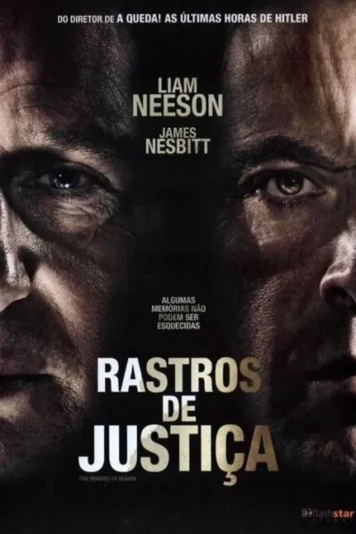 Duas metades de rostos masculinos sérios, envelhecidos e sombrios, com olhos penetrantes. Clima de suspense e drama.
