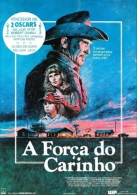 Pôster:Um homem de chapéu sério,uma mulher e um menino em destaque. Ao fundo,casas rurais sob um céu dramático de crepúsculo.