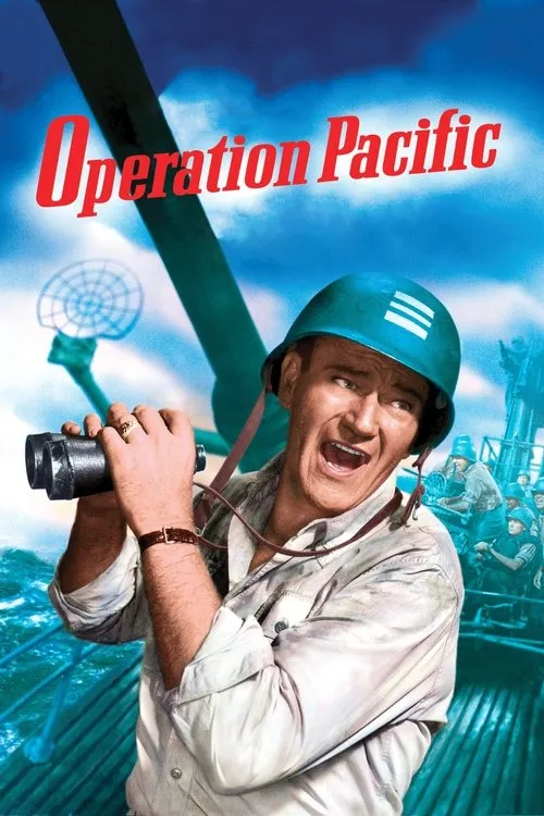 Homem com capacete verde, camisa clara, binóculos e boca aberta em navio com mar agitado. Outros militares no fundo. Cenário de guerra naval.