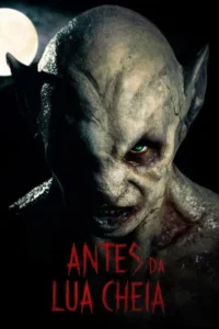 Antes da Lua Cheia 10 Um monstro pálido e careca,com olhos verdes penetrantes e dentes afiados,emerge da escuridão sob a lua cheia. Clima de terror.