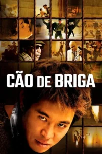 Pôster colagem com homem asiático sério em primeiro plano. Fundo em grade exibe cenas de ação,luta,romance e drama,em tons sépia. Clima intenso.