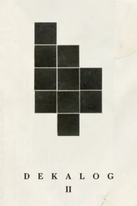 Pôster minimalista: Bloco irregular de nove quadrados pretos com finas linhas brancas em fundo claro texturizado.