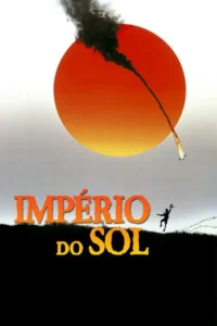 Sol laranja emana fumaça escura e avião em queda. Silhueta de criança pula com avião de brinquedo em colina escura. Tom sombrio e esperança.