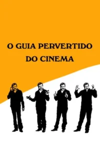 Fundo laranja e branco. Quatro silhuetas pretas de um homem barbudo em poses distintas, gesticulando e ao telefone.