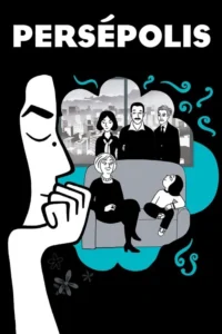 Ilustração em P&B e azul-turquesa. Perfil pensativo. Dentro,família (adultos,idosa,criança) em sofá e cidade. Atmosfera reflexiva.