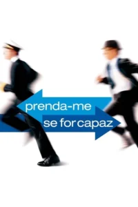 Dois homens borrados em movimento correm em direções opostas:um de uniforme,outro de terno. Setas azuis com texto no centro.