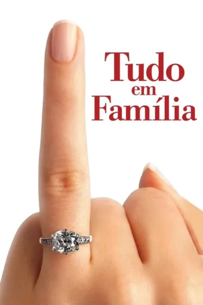 Mão com anel de diamante no dedo médio levantado, contra um fundo branco. O gesto sugere atitude rebelde ou humor.