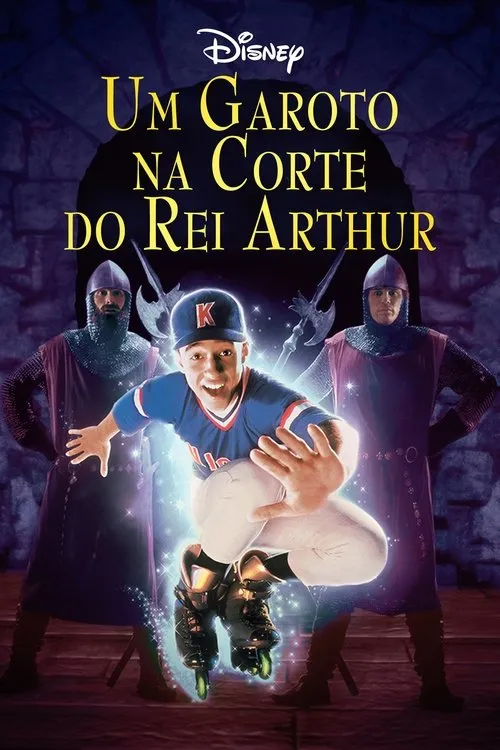 Um Garoto na Corte do Rei Arthur 1 Jovem de beisebol e patins brilha magicamente entre cavaleiros medievais sérios num castelo. Aventura e choque cultural.
