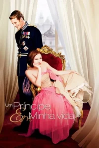 Casal real:homem de uniforme militar sorri,mulher de vestido rosa sentada em trono dourado. Fundo de castelo.