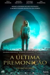 Uma mulher loira no centro,com figura encapuzada gigante e sombria atrás dela. Cenário noturno azul-esverdeado e misterioso.