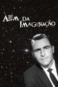 Homem sério de terno em preto e branco olha para frente. Fundo escuro com muitas estrelas cintilantes. Atmosfera de mistério cósmico.