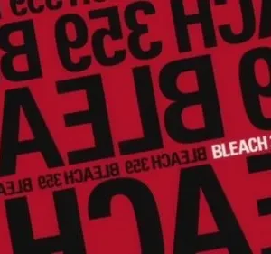 Pôster vermelho intenso com texto preto, maiúsculo, repetido e angulado. Uma parte em branco destaca o texto com o número 359.