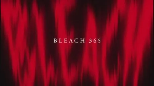 Bleach – T01E365:Ichigo x Ginjou!O segredo do distintivo de Deus da Morte Substituto 1 Fundo vermelho escuro e vibrante com listras verticais difusas,criando uma atmosfera intensa e dramática.
