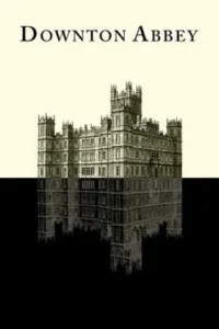 Ilustração de um palácio majestoso acima de seu reflexo escuro. O fundo se divide entre creme e preto.