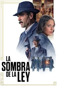 Pôster:homem de chapéu e bigode,mulher,gangster com metralhadora. Abaixo,homens de sobretudo com carro antigo. Cenário de cabaré. Drama policial.