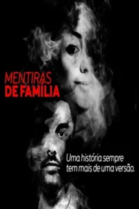 Pôster escuro com rostos de mulher e homem em tons de cinza, formados por fumaça. Clima misterioso e dramático.
