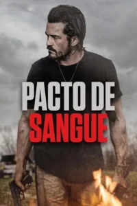 Pôster:Homem com barba e cabelo escuro,camiseta preta,arma na mão,olha para a esquerda. Fundo cinzento,fogo na base. Clima sério.