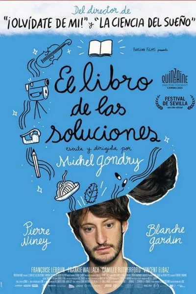 Homem barbudo e pensativo em fundo azul. Da sua cabeça aberta, brotam ilustrações de arte, cinema, música e comida.