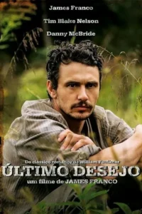 Homem de barba e cabelo encaracolado com camisa rústica,olhar sério,em meio a folhagem. Clima dramático.
