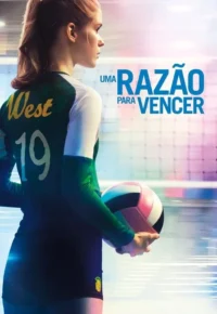 Jovem mulher em uniforme de vôlei verde e branco,segurando uma bola rosa e preta,em uma quadra esportiva colorida.