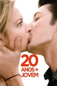 Pôster: close-up de um casal se beijando. A mulher, de olhos abertos, é segurada pelo homem. Fundo branco, clima romântico.