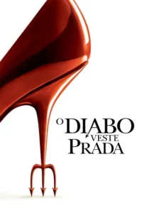 Um sapato de salto vermelho brilhante,com o salto se transformando em um tridente de diabo. Fundo branco. Elegância e malícia.