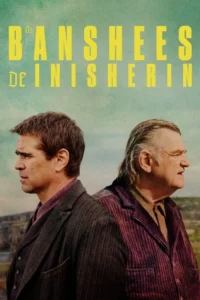 Os Banshees de Inisherin 3 Dois homens, de costas, olhando em direções opostas, em paisagem rochosa e árida sob céu nublado. Clima melancólico.