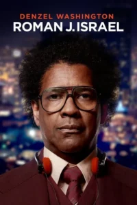 Homem negro com cabelo afro,óculos grandes,terno e fones de ouvido no pescoço,olhando sério. Fundo desfocado de luzes noturnas da cidade.