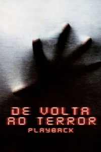 Silhueta de uma mão escura pressionada contra uma tela branca com linhas, em clima de terror e angústia.