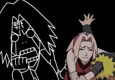 Mulher de cabelo rosa, envergonhada, segura o braço de outro com símbolo amarelo. Ao lado, uma figura em contorno branco grita em choque.