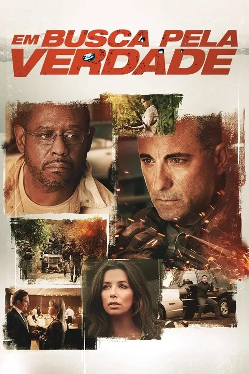 Colagem de pôster com Forest Whitaker sério,Andy Garcia intenso e Eva Longoria preocupada,entre cenas de ação militar e suspense.