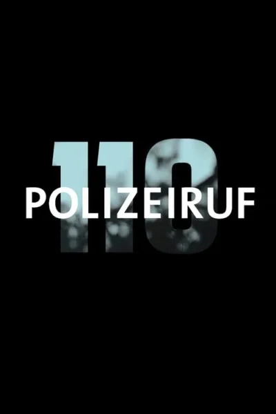 Fundo preto com 110 azul translúcido e POLIZEIRUF branco. Imagem urbana desfocada nos números, criando clima sombrio e de suspense.
