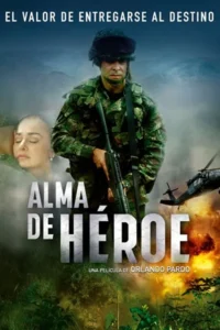 Soldado camuflado com rifle. Rosto de mulher sereno, helicóptero e explosão no fundo. Cenário de selva e montanhas.