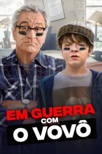 Um idoso e um menino com listras pretas sob os olhos, ambos com expressões sérias, em cenário doméstico. Sugere rivalidade cômica.