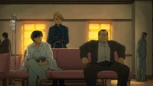 Fullmetal Alchemist:Brotherhood – T01E21:O Avanço dos Tolos 1 Fullmetal Alchemist:Brotherhood. Um homem ferido lê num hospital,enquanto Jean Havoc observa e Sig Curtis espera. Clima sério.